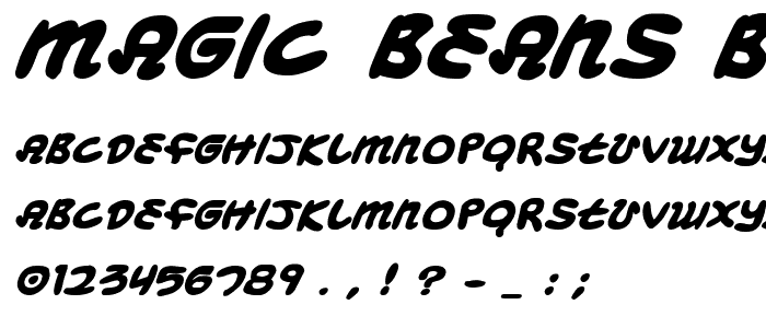 Magic Beans Bold Italic font